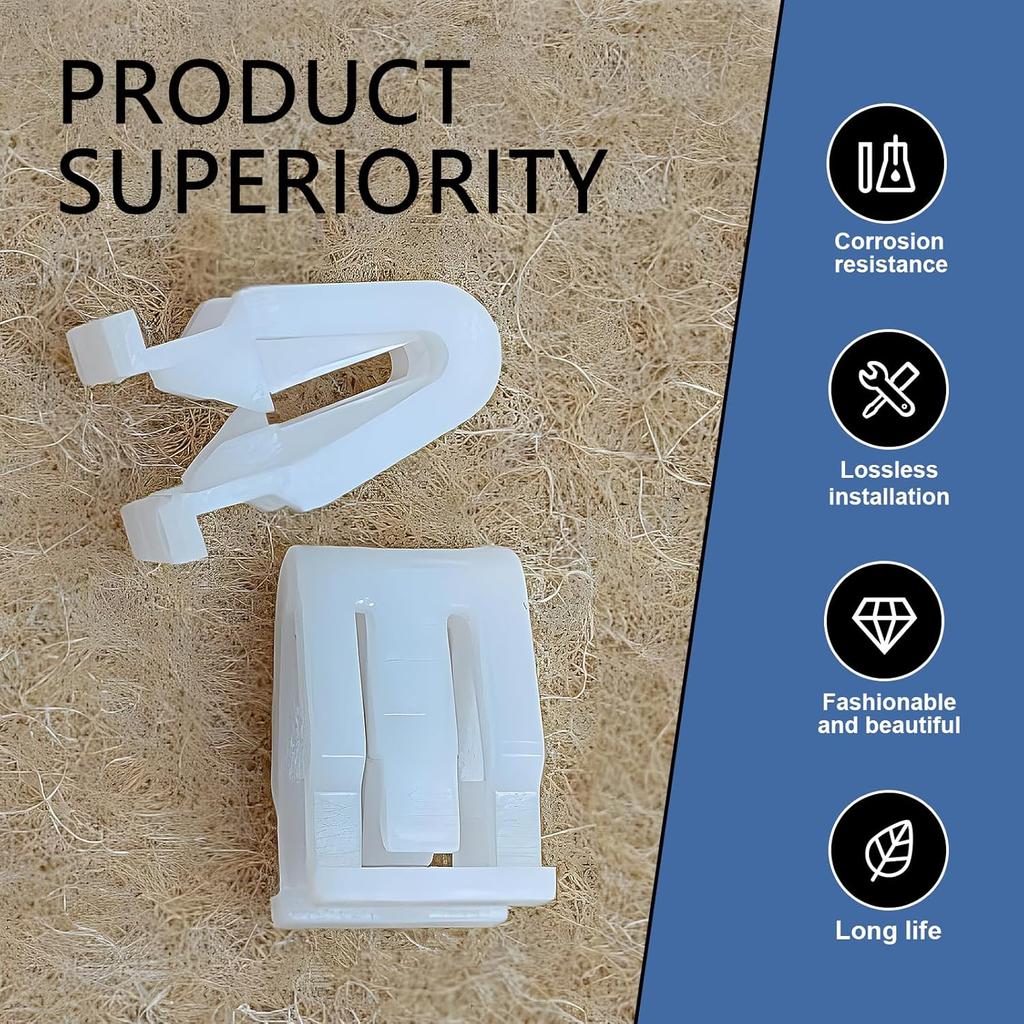 20 PCS Universal Car Fastener Clips, Nylon Elasticity Center Console Clips, Radio DVD Dash Panel Clips, White, Plastic, U-Shape, Flat or Round Head,