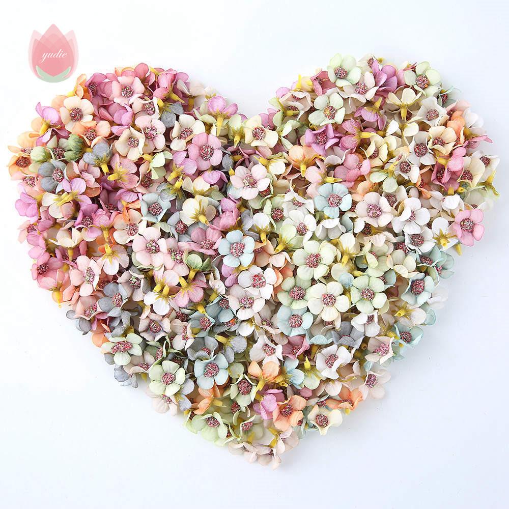50/100Pcs Silk Artificial Daisy Flower Head For Flower Wall Plant Wedding Home Room Decoration DIY Garland Valentine'S Day Gift