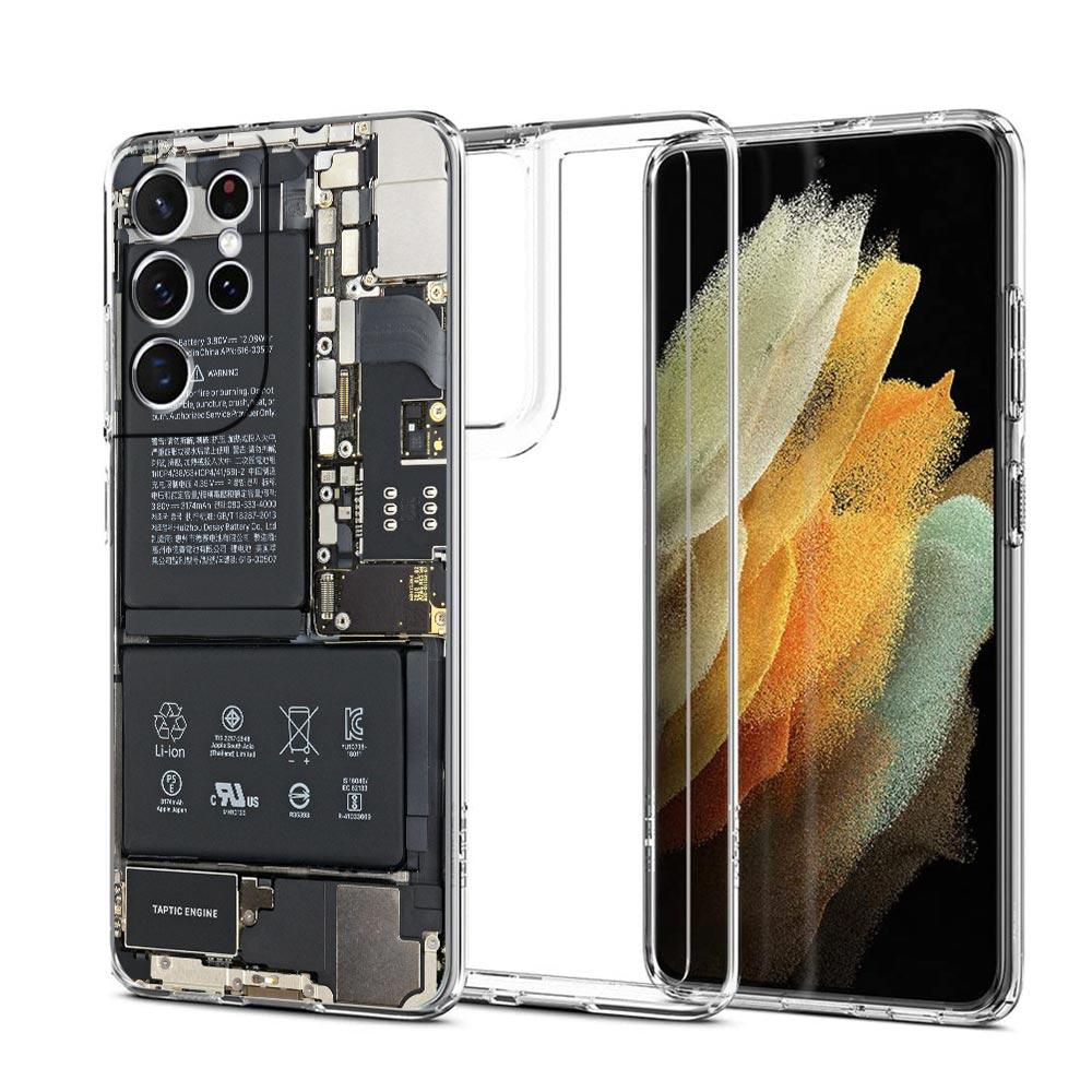 Transparente Handyhülle für Samsung Galaxy S25 S24 S23 S22 S20 S21 FE Ultra S25 Edge Plus Hüllen Hauptplatine Muster