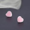 Cute Oil-drop Pink Love Heart-shaped Earrings Versatile Accessories Earrings Gift for Women