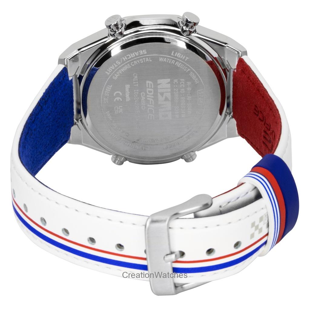 Casio Edifice Analog Digital NISMO Heritage Edition Smartphone Link Silver Dial Quartz ECB-S10NIS-7A 100M Men's Watch
