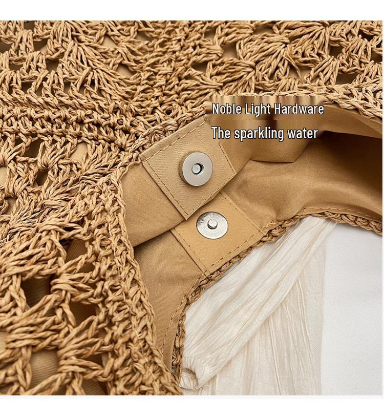 Summer Straw Woven Beach Bag - Large Capacity Shoulder Bag for Travel & Commuting