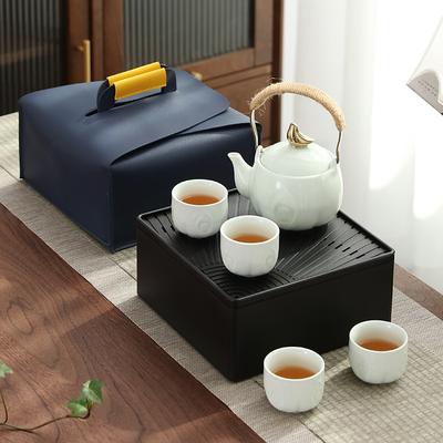 Dehua Celadon Tee-Set Haushalt Handgefertigt Speckjade Porzellan Kung Fu Tee-Set Teekanne Teezubereiter Teetassenset