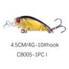 1 Pezzo Crankbait 4G 4,5 Cm Swim Crank Esca Dura Per Pesca a Persico Luccio Esca da Pesca Wobbler Attrezzatura Occhi 3D