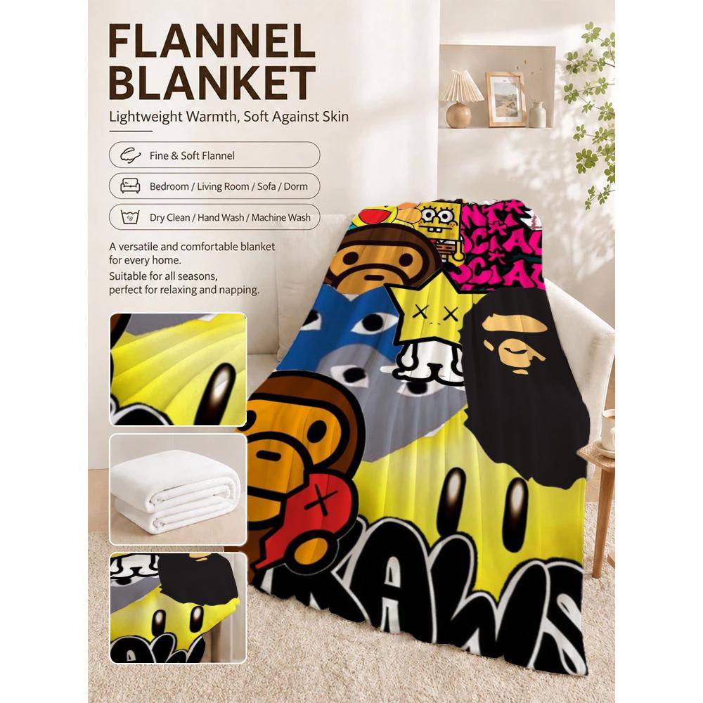 Streetwear Pop Art Collage Blanket Blanket Suitable For All Seasons Nap Blanket Machine Washable Digital Printing
