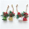 Red Berry Pine Cone Christmas Bell Pendant Ornament