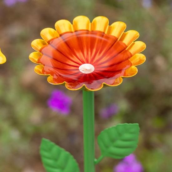 Metal Blomsterhavepæl Dekorativ Bi Vandingsstation Kolibri Fodder Mini Fuglebad Udendørs Bestøver Drikkeskål til Bier i Haven