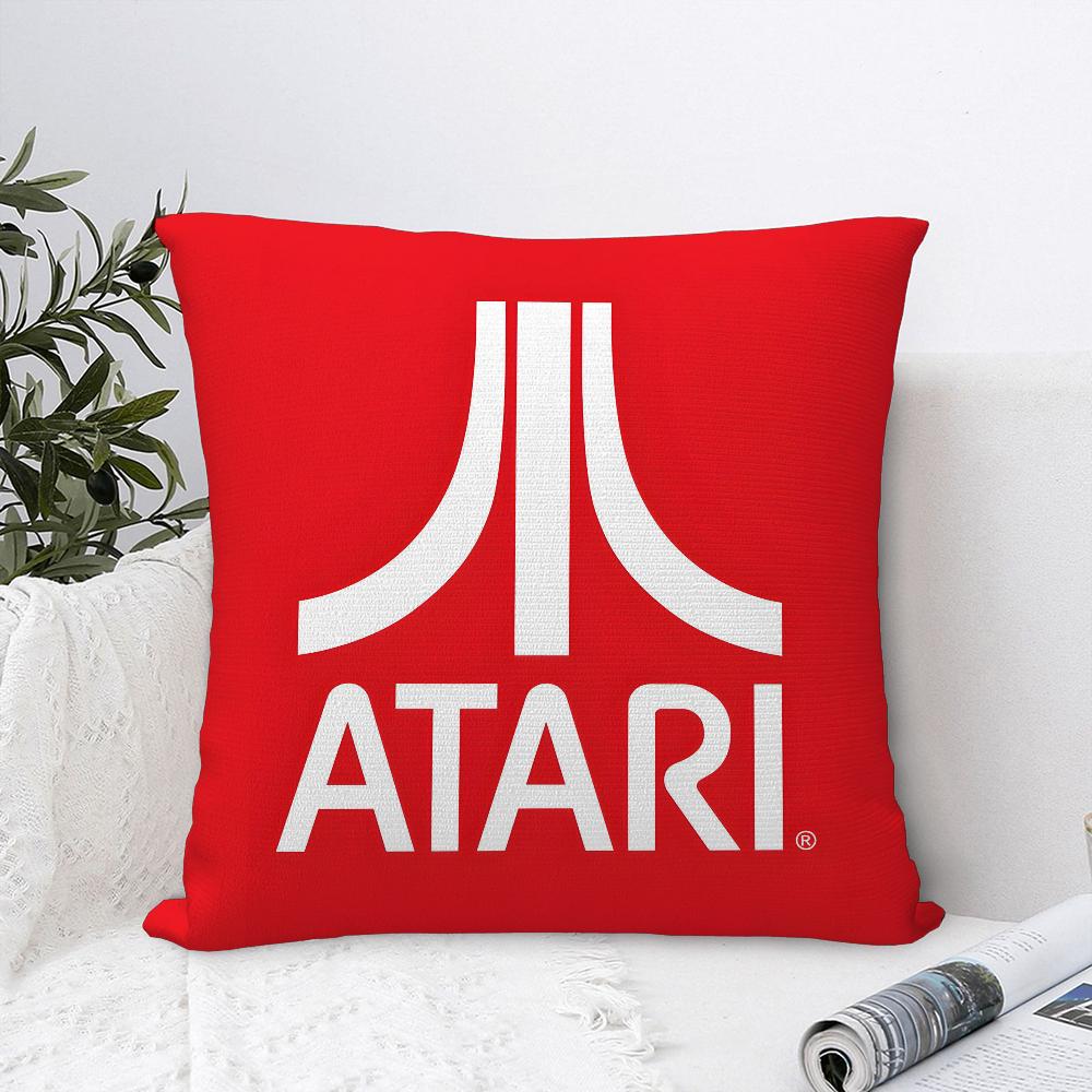 A-AtariS Game Logo Pillow Case Sofa Decorative Home Double-sided Print Plush Square Throw Pillow Covers Cushion Decor Cover