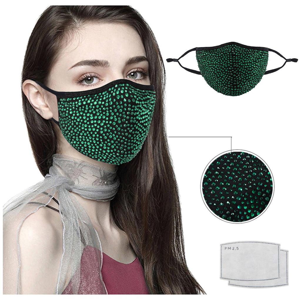 Adult Fashion Reusable Windproof Fog Haze Mask Diamond Mask for Women