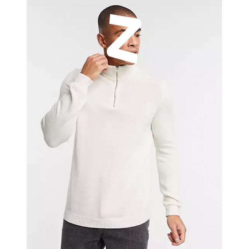 American Retro Slim-Fit Half-Zip Knit Sweater - Autumn/Winter Casual Business Style 2XL