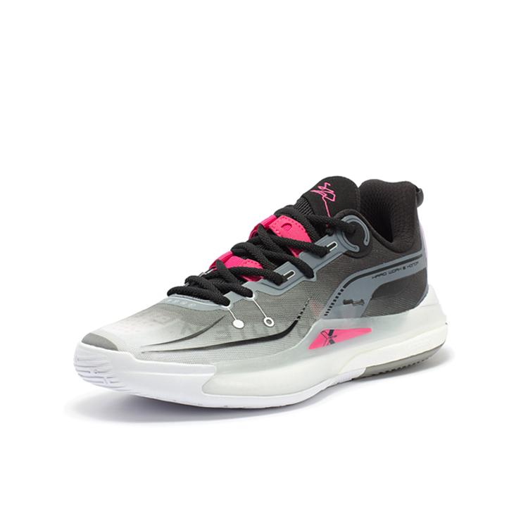 New 361° DVD2 X Factor Cushioning Anti Slip Wear Resistant Breathability Low Top Basketball Shoes Men's Black White 572411107-5