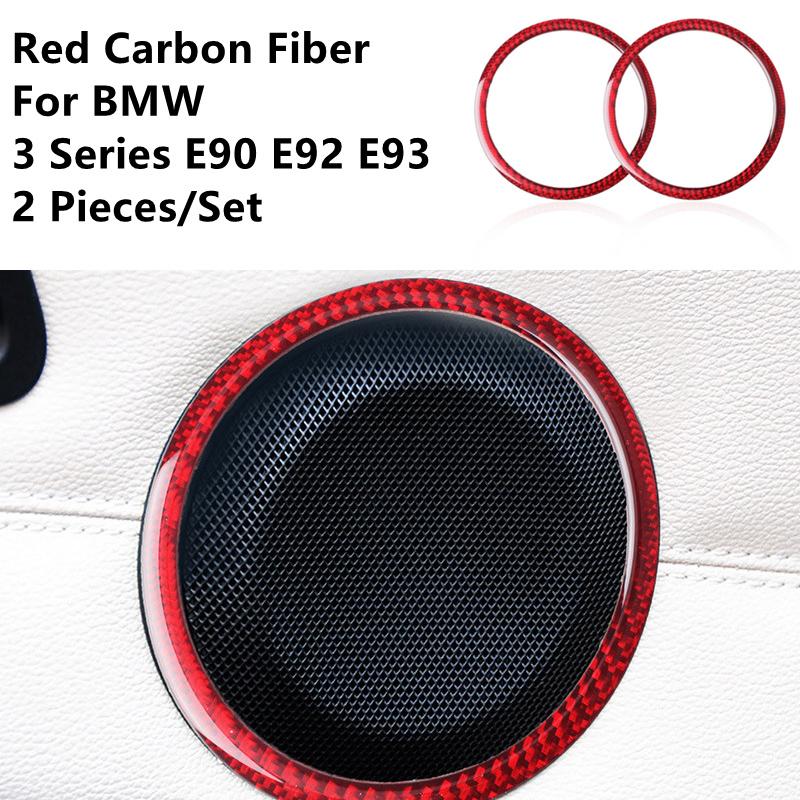 

Красная наклейка из углеродного волокна, внутренняя ручка автомобиля, панель управления окном, накладка, полоски для BMW 3 E90 E92 E93, внутренняя отделка автомобиля c