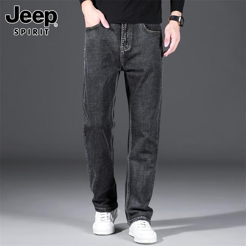 JEEP SPIRIT Men's Autumn/Winter Straight-Leg Relaxed Fit Jeans