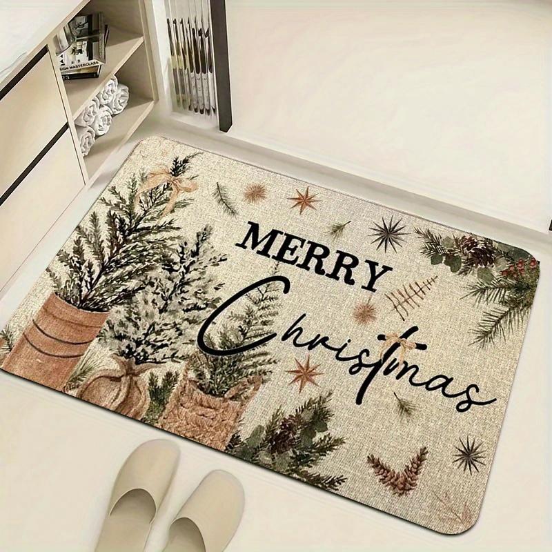 Christmas Carpet Pine Needle Mat Floor Mat Doormat Waterproof Welcome Mat Rug For Bedroom Carpet For Live Room Home Dec