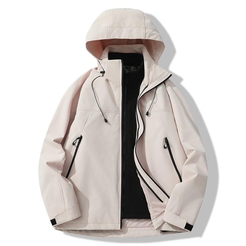 Men Women Winter Waterproof Windproof Hiking Jacket With Removable Fleece Liner Outdoor Mountain Coat Couples