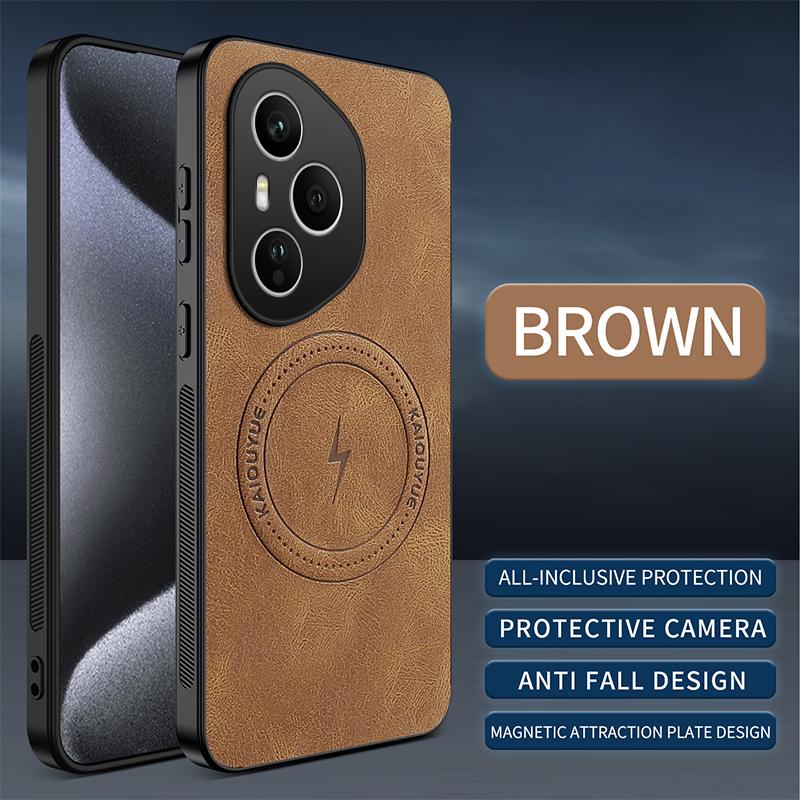 Magnetic Case For Honor 400 Pro Honor400 Lite 5G MagSafe Napa-textured PU Silicone Leather Cover Shockproof Bumper