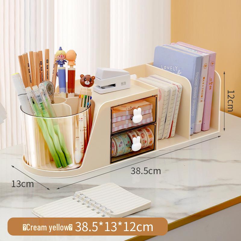 Rotatable Large Capacity Pen Holder - Multifunctional Desk Organizer for Students and Children
