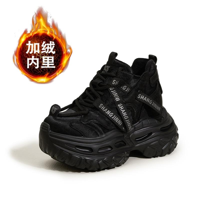 

Fleece dad shoes women s 2025 autumn and winter new thick-soled inner height-increasing women s shoes muffin light non-slip warm high-top shoes 39