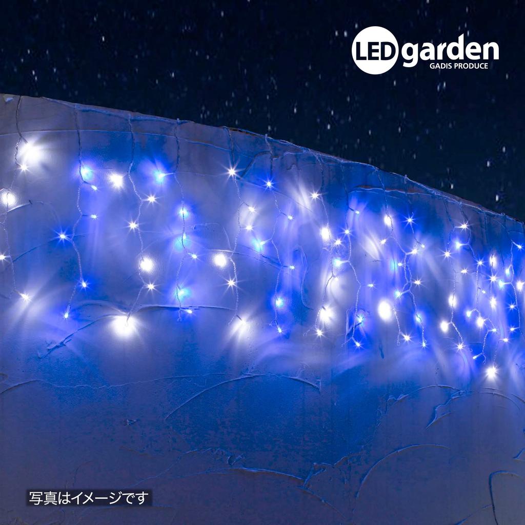 Takasho Garden Illumination 96 White Total Indirect Warm Light, Curtain, Bulbs, & Blue, Length Approx. 6.9m, Outdoor, Lighting, Waterproof, Light,