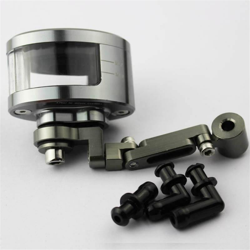 CNC Motorrad Bremsflüssigkeitsöl Vorratsbehälter Tasse Tank + Halterung Für Yamaha Mt07 Mt09 Tmax500 530 Honda Yzfr3 R25 Kawasaki