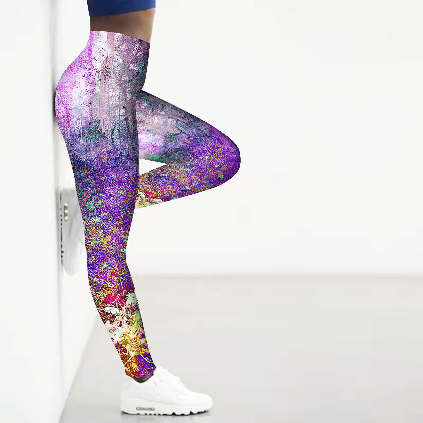 

Жіночі легінси для йоги з принтом квітів сливи, що розтягуються, штани для фітнесу, бігу, тренажерного залу, спортивні активні штани 8XL різнокольоровий