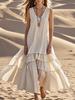Spring New Arrivals Cotton Linen Women Loose Maxi Dress