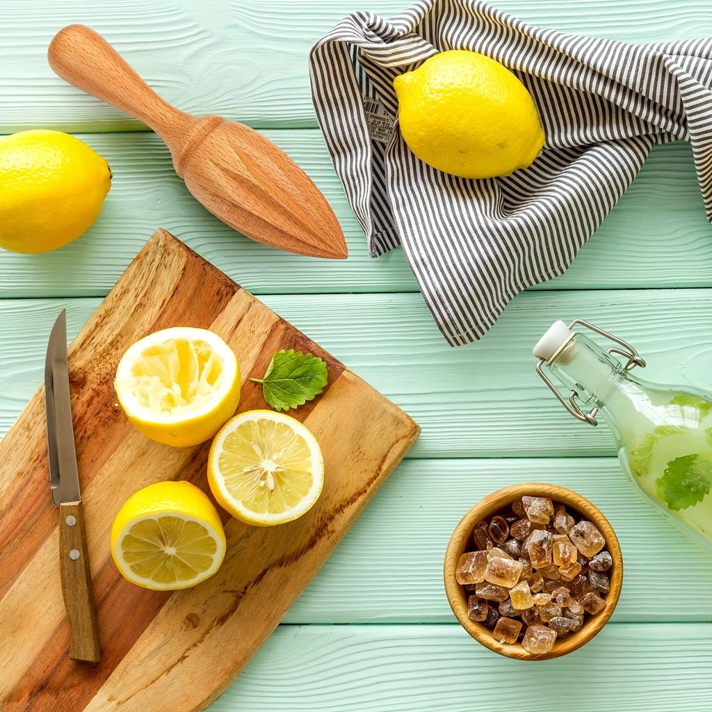 Exprimidor Manual de Limón Naranja Mini Exprimidor de Frutas Exprimidor de Limones de Madera Exprimidor de Mano Portátil Prensa Jugo Cítrico Herramienta de Cocina