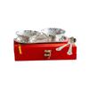 INDIAN ART VILLA Versilbertes Schalen-Set mit 2 Löffeln & 1 Tablett, Service für 2, Festliche Geschenke