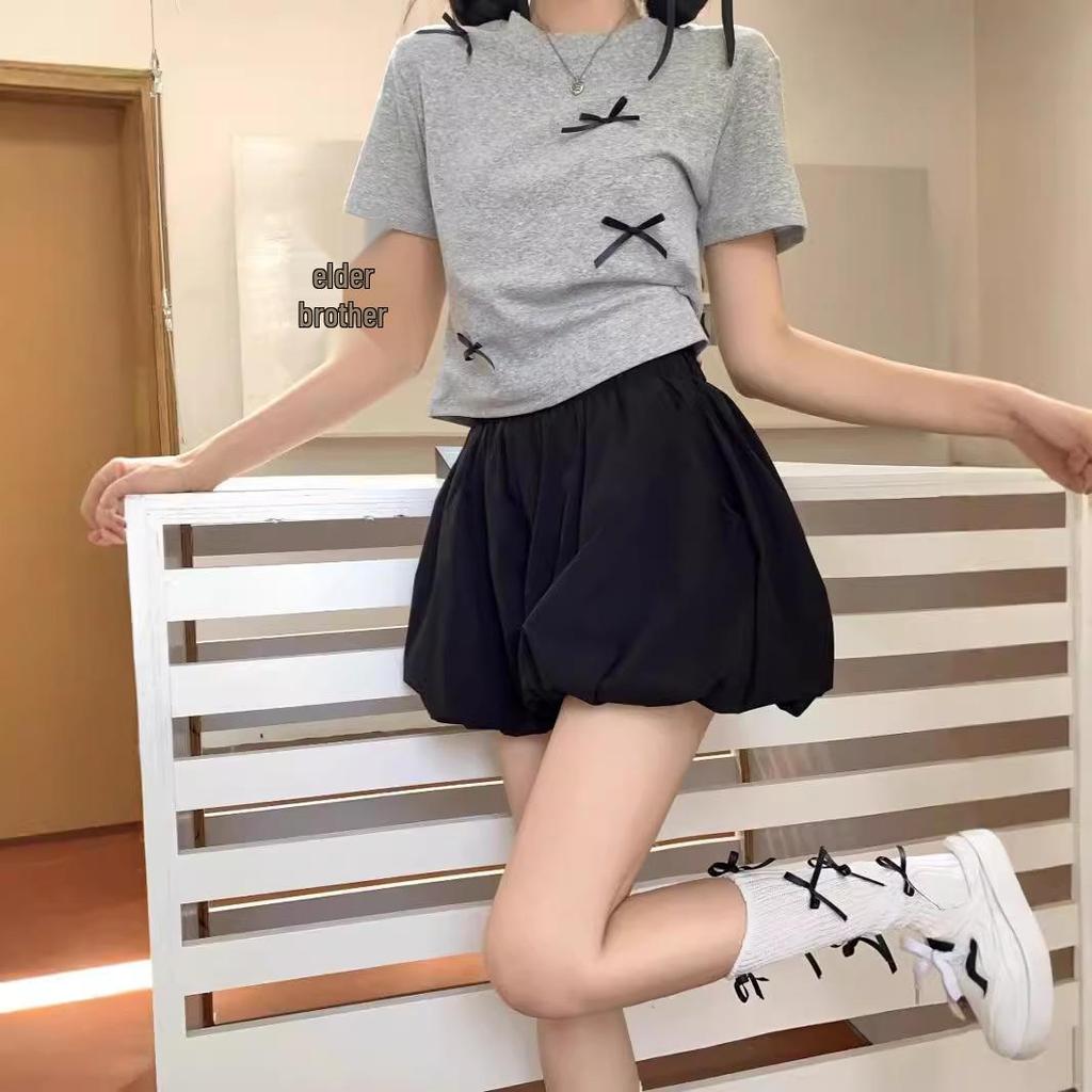 Women's High-Waist Tulip Culottes - Summer 2024 Five-Point Lantern Trousers