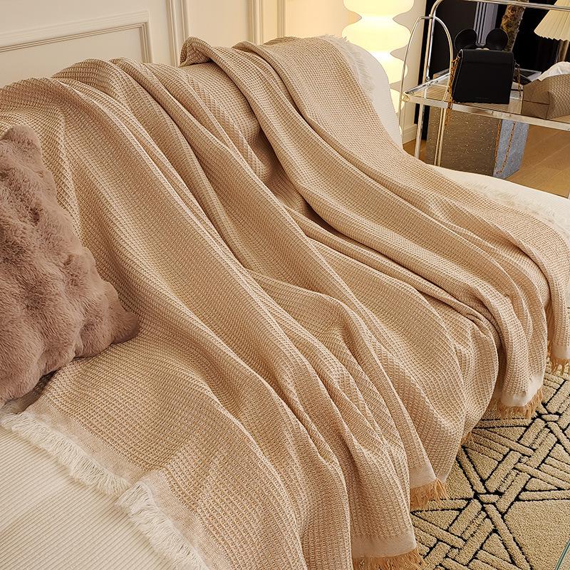 Woven Sofa Cover Blanket Towel for Living Room Furniture Decor Tapestry Couch Cover Solid Color