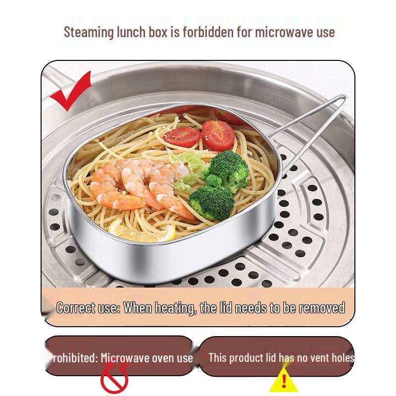 DM 304 Stainless Steel Double-Layer 1300ml Bento Lunch Box Set
