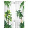Beach Coconut Tree Summer Window Curtain for Bedroom Sheer Curtain for Living Room Luxury Tulle Curtain for Kitchen