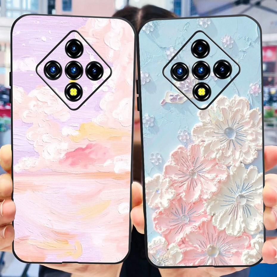 Lovely Painted Case For Infinix Zero 8 8i X687 X687B Soft TPU Back Cover For Infinix Zero8 Zero8i Black Silicon Phone Cases