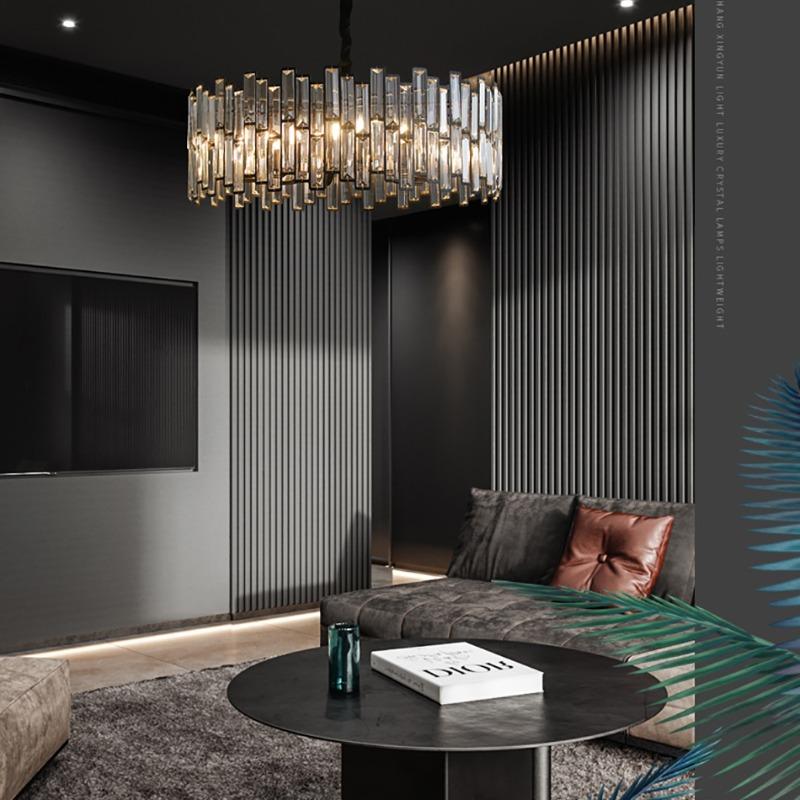 Retro Style Light Luxury Black Chandelier Crystal Living Room Designer Model Home High-end Fashion Art Restaurant Lamp