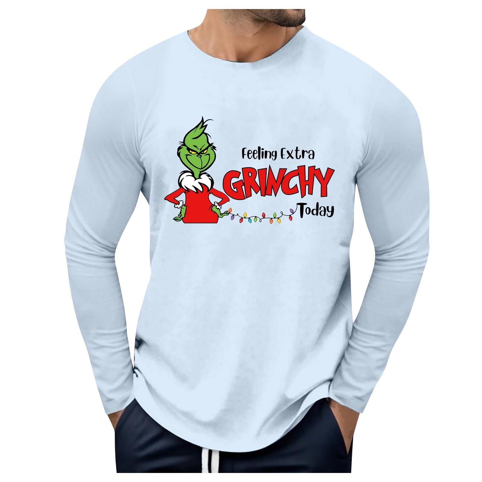

Men s Round Neck Long Sleeve Loose Winter Tops Fashion T-Shirt Pattern Creative Letters Retro Print Street Sports Casual Tops XXL