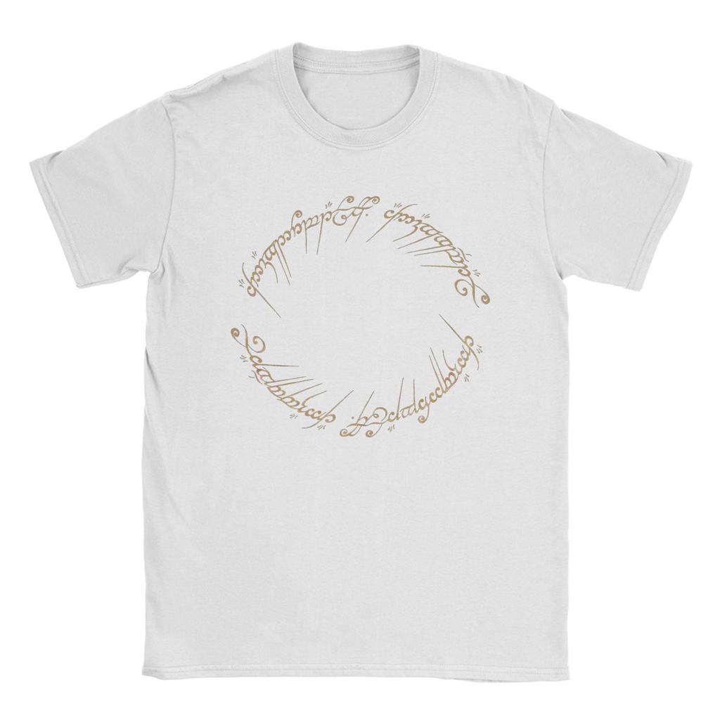 Mens The One Ring Inscription LLords Of The RRings T Shirts  Pure Cotton Clothing O Neck Tee Shirt Plus Size TShirt