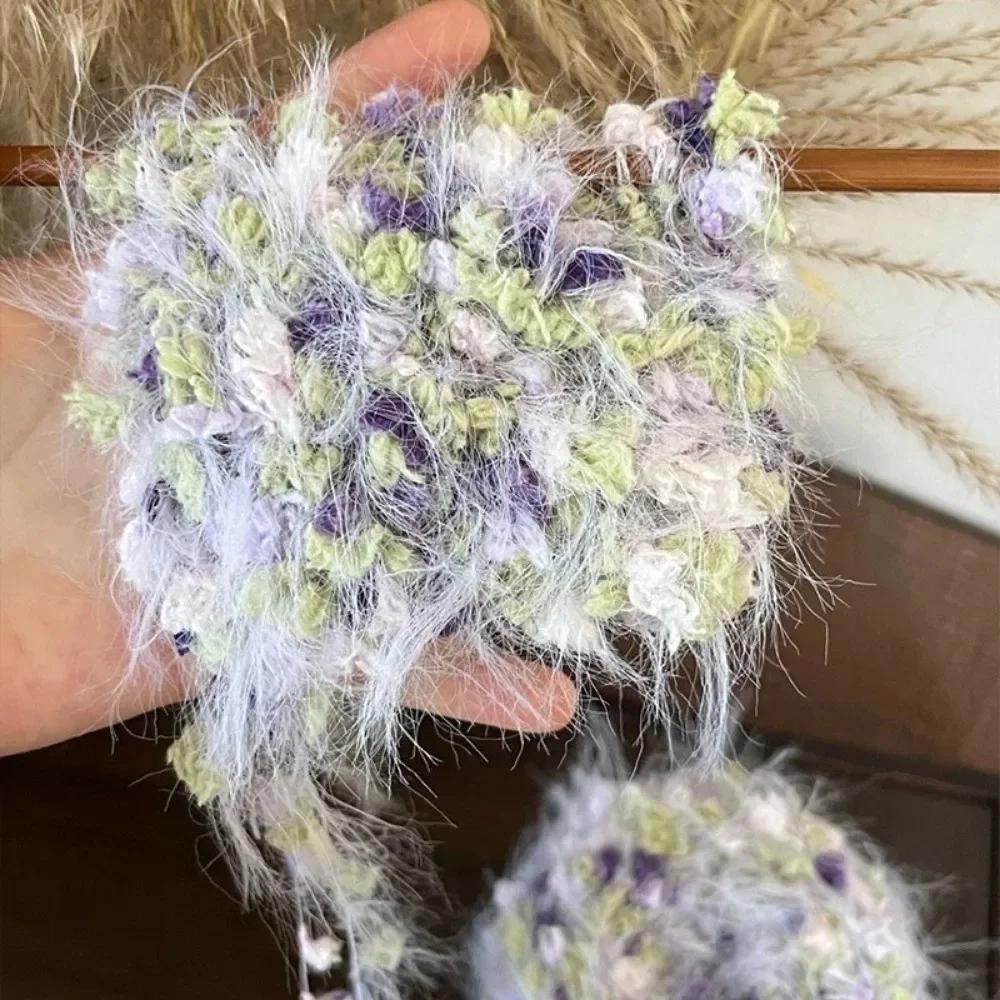 Nová 100g Květinová Efektní Příze Smíšená Barevná Směsová Příze Ručně Háčkovaná Tkaná Nit Pletený Šátek Čepice Svetr