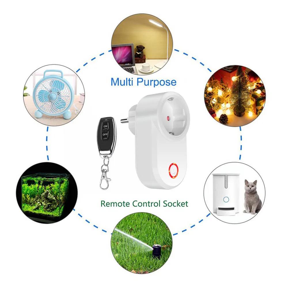 433MHz Bezdrátová Chytrá Zásuvka s Dálkovým Ovládáním 220V 3000W15A EU FR Univerzální Zástrčka Dálkové ZAP/VYP Elektrické Zásuvky pro Světlo