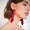 2024 New Arrival Sexy Rose Petal Long Tassel Earrings Korean Fashion Colorful Petal Leaves Drop Earrings for Women Jewelry Gifts