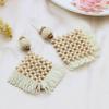 Handmade Bohemian Rattan Stud Earrings - Cross-Border Retro Vacation Style