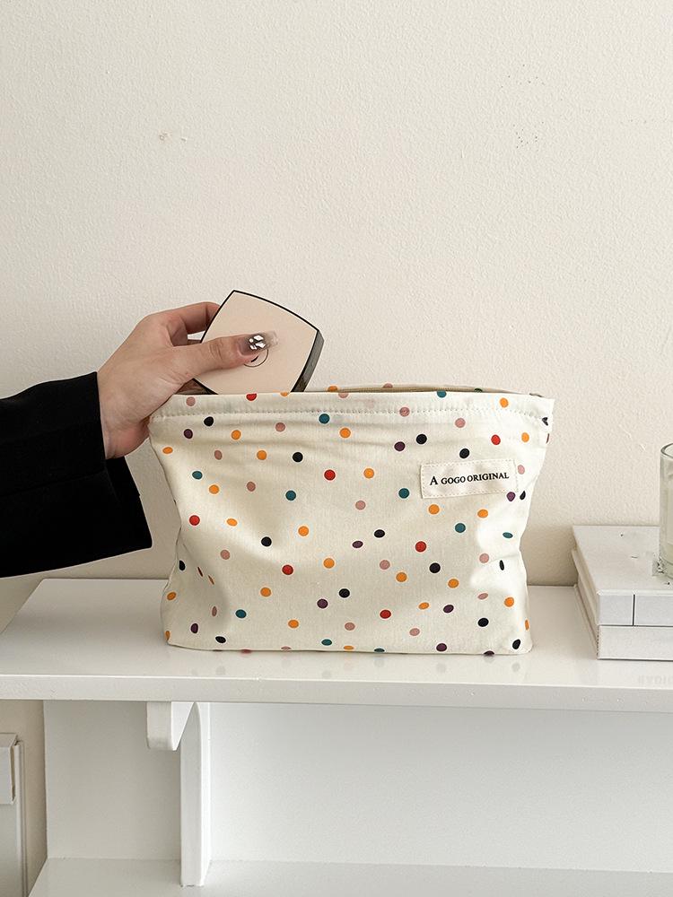 Borsa Trucco & Skincare Stile Coreano Cuore di Pesca - Pochette Quadrata Portatile per Monete & Oggetti Vari
