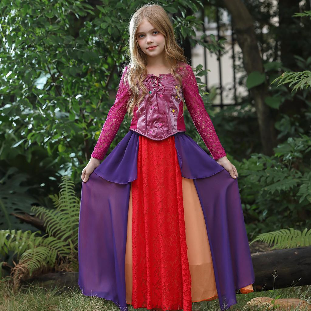 Halloween Children's Costume Witch Also Crazy 2 Witch Costume Witch Medieval Dress Carnival Costume