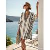 2026 women's V-neck dress seaside vacation 3D printing loose skirt beach