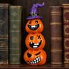 Festive Halloween Room Decor Pumpkin Statue, Resin Spooky Face Figurine for Durable Art Indoor Tabletop, Tiered Tray, Party, Home Hand Painted Crafts