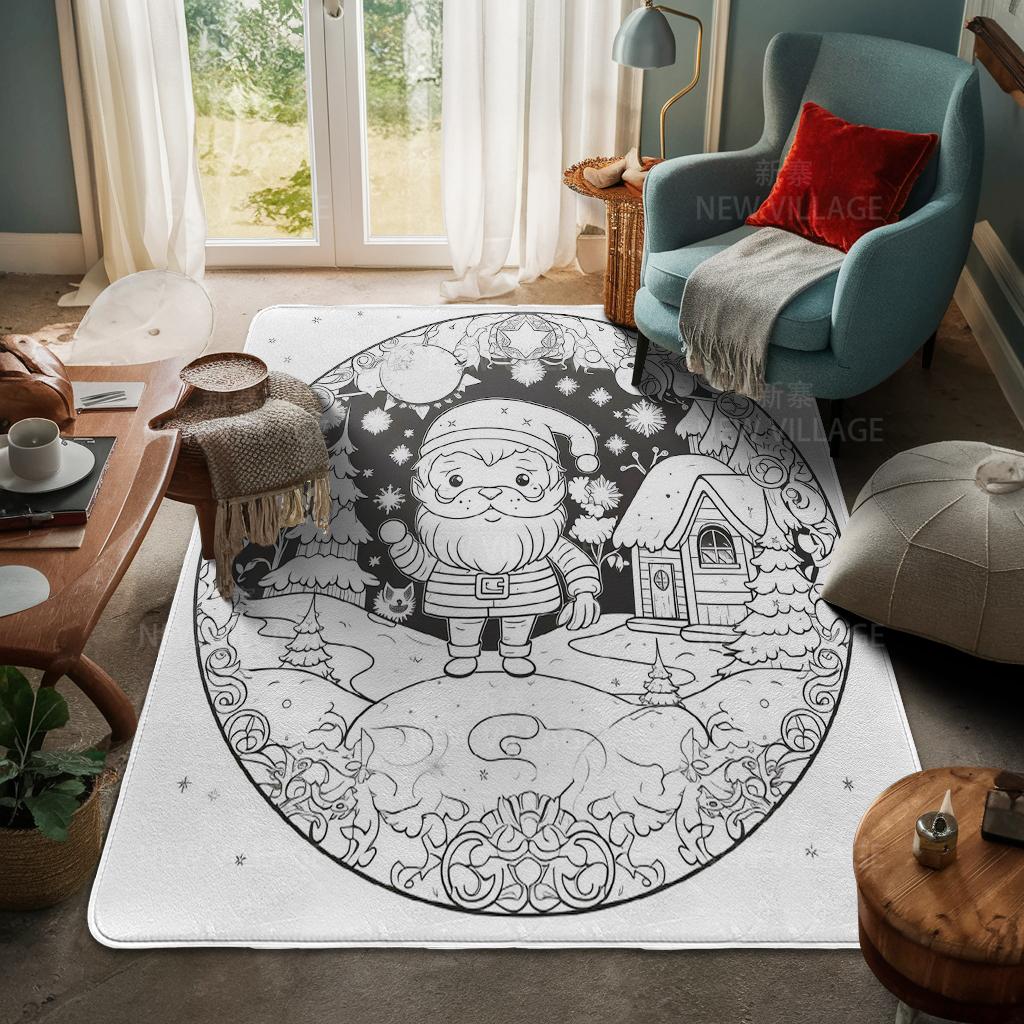 House Entrance Carpet Home Door Mat Living Room Bath Foot Bathroom Non-slip Water Absorption Rugs Bath Merry Christmas Winter