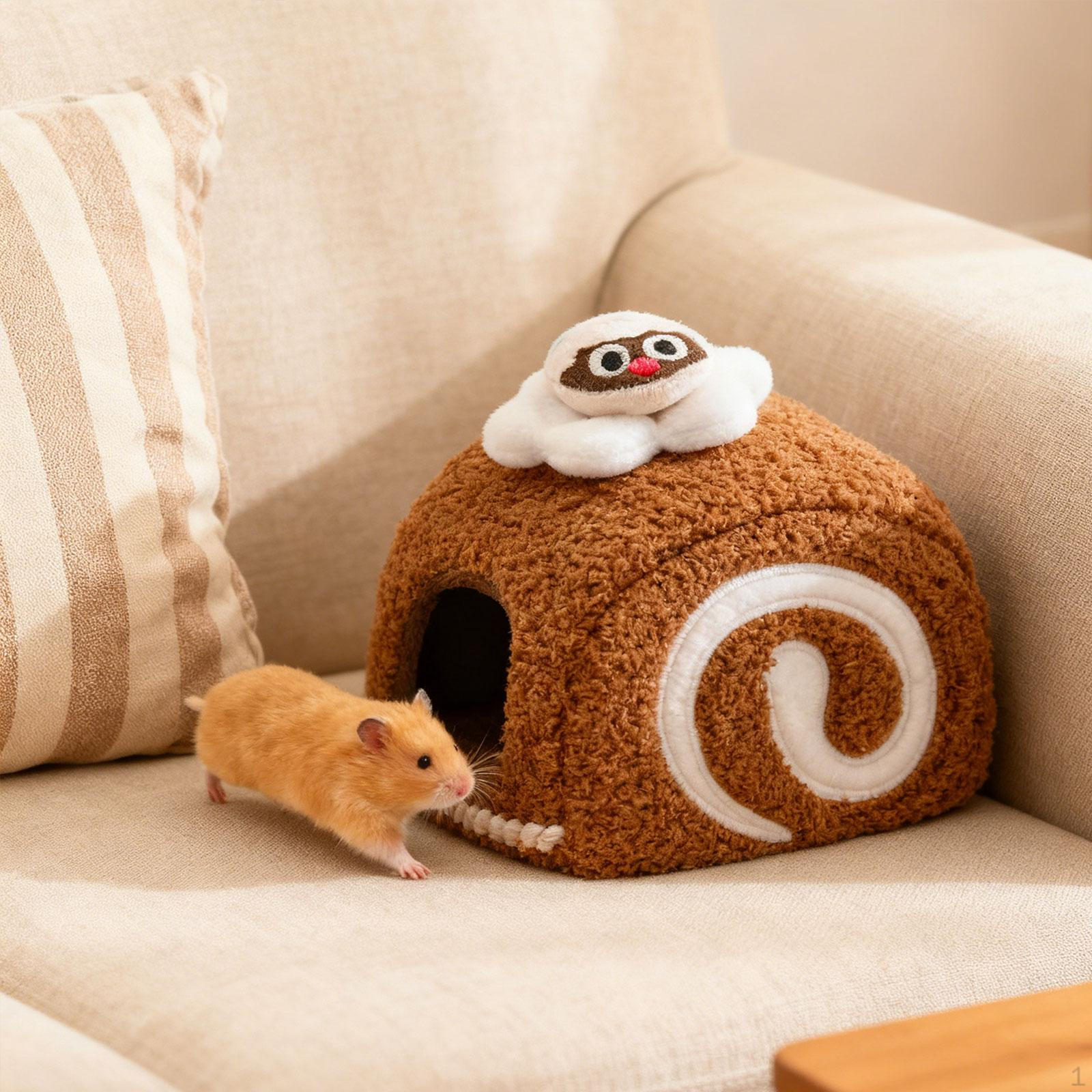 

Hamster Bed Habitat Comfortable Cute Lovely Sleeping Nest Small Animals Bedding House for коричневий