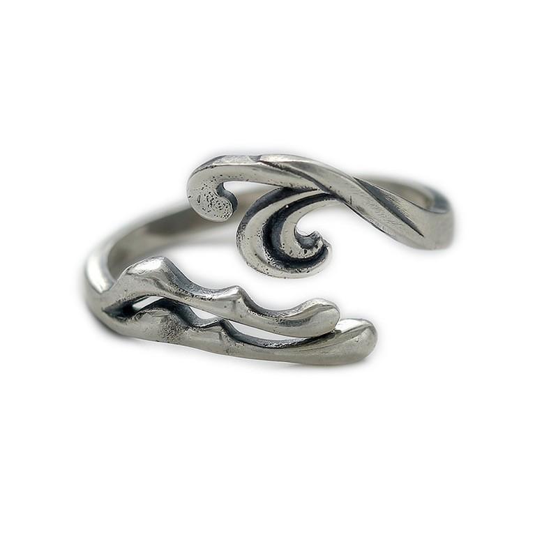 Adjustable Open Ring Couples In Vintage Geometric Style Sterling Unisex Jewelry Adjustable Open Band