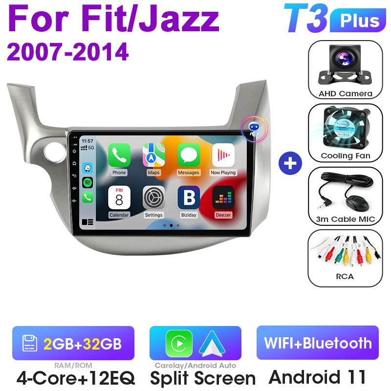 2 Din Android 12 Car Radio For Honda FIT JAZZ 2007 - 2014 Multimedia Video Player Navigation GPS Stereo Carplay Auto 4G RDS DVD