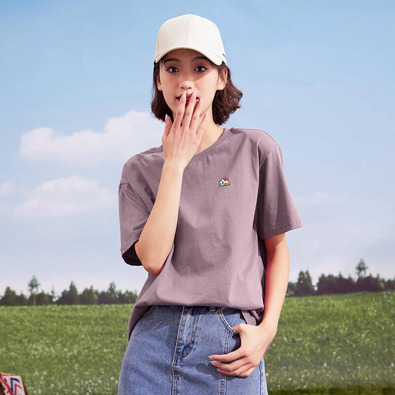 Women's Loose Fit Cotton Printed Drop-Shoulder Short Sleeve T-Shirt