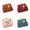 Chinese Style Embroidered Coin Purse With Flower Pattern For Women Daily Use